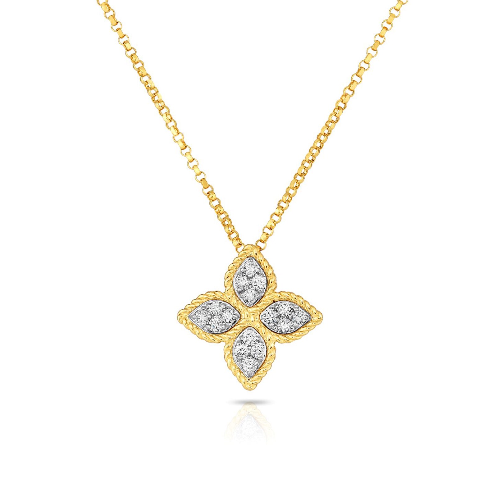 Roberto coin princess on sale flower diamond necklace