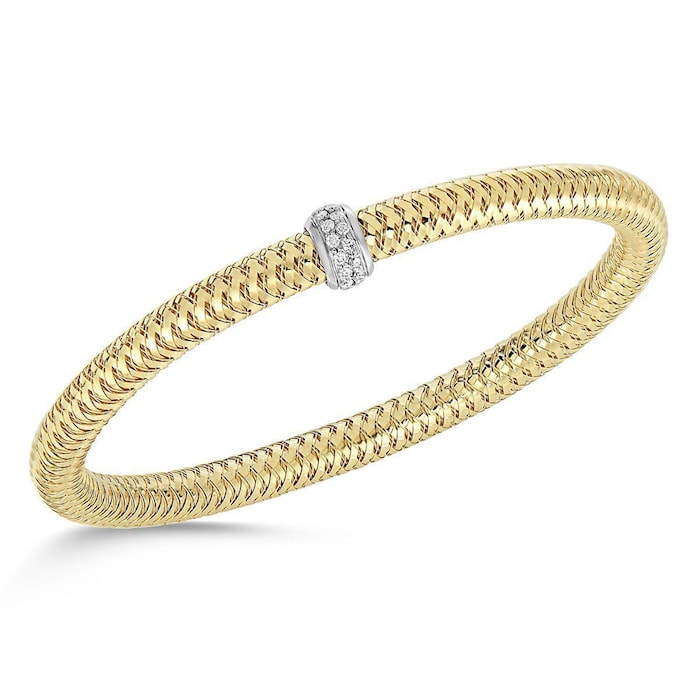 Roberto Coin 18k Yellow and White Gold 0.22cttw Diamond Primavera Bracelet