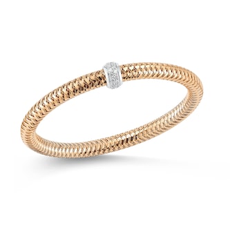 Roberto Coin 18k Rose and White Gold 0.22cttw Diamond Primavera Bracelet Roberto Coin 18k Rose and White Gold 0.22cttw Diamond Primavera Bracelet