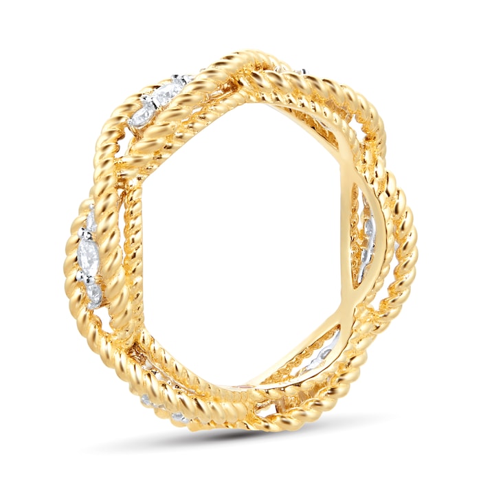 Roberto Coin New Barocco 18ct Yellow Gold 0.48ct Diamond