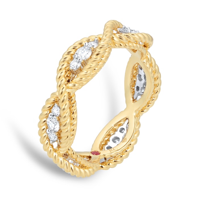 Roberto Coin New Barocco 18ct Yellow Gold 0.48ct Diamond