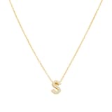 Roberto Coin 18K Yellow Gold 0.05cttw Diamond Love Letter S Necklace