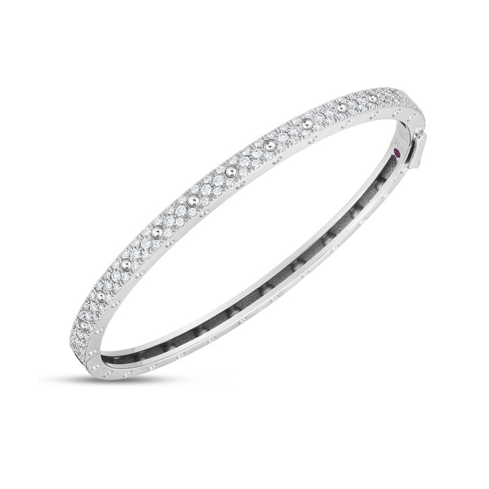 Roberto Coin 18k White Gold Symphony Pois Moi Diamond Bangle