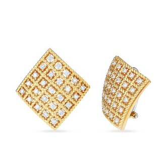 Roberto Coin 18k Yellow Gold Roberto Coin Byzantine Barocco Square Diamond Earrings Roberto Coin 18k Yellow Gold Roberto Coin Byzantine Barocco Square Diamond Earrings