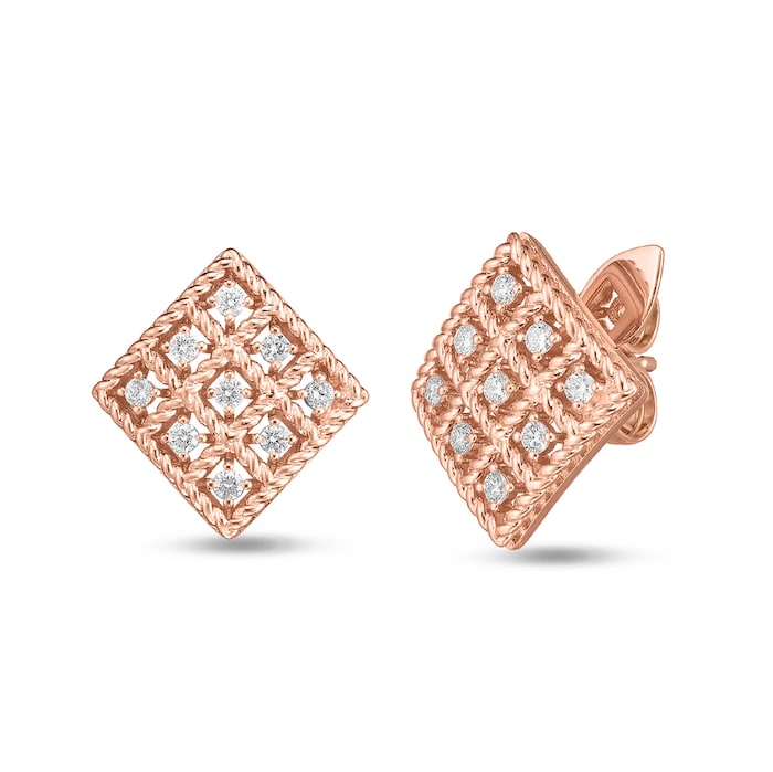 Roberto Coin 18k Rose Gold Roberto Coin Byzantine Barocco Diamond Earrings