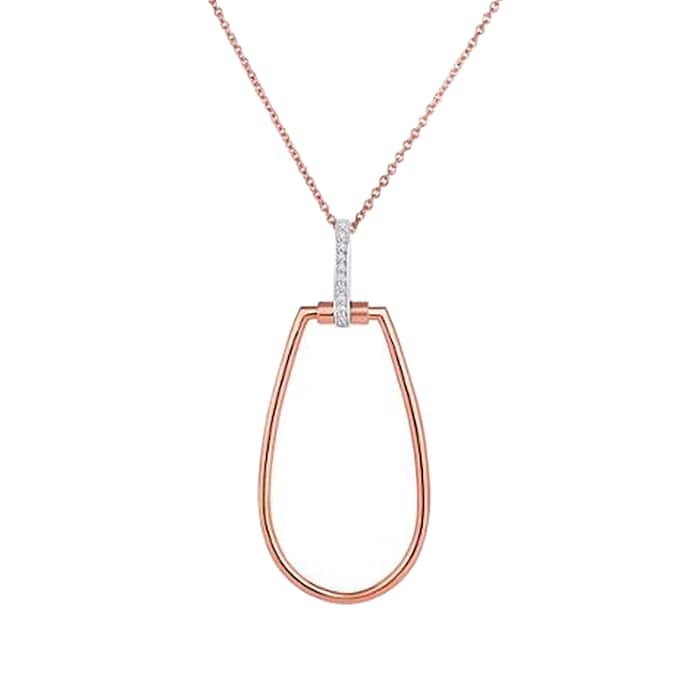 Roberto Coin 18k Rose and White Gold Classique Parisienne Diamond Necklace