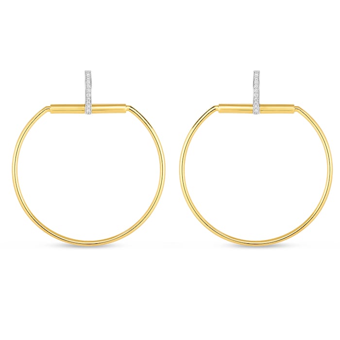 Roberto Coin 18k Yellow and White Gold Classique Parisienne Diamond Earrings