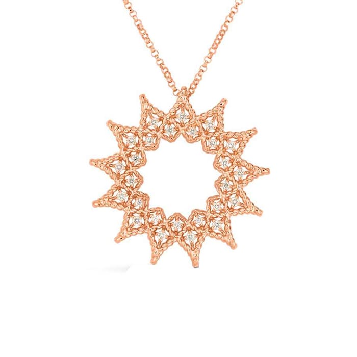 Roberto Coin 18k Rose Gold Roman Barocco Diamond Necklace