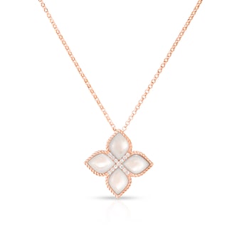 Roberto Coin 18k Rose Gold 0.06cttw Diamond Mother of Pearl Venetian Princess Pendant