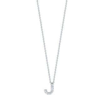 Roberto Coin 18K White Gold Tiny Treasures Diamond Love Letter J Necklace