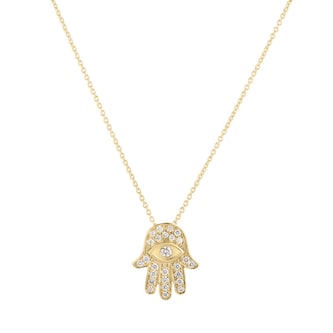 Roberto Coin 18K Yellow Gold Tiny Treasures Diamond Hamsa Necklace