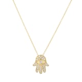 Roberto Coin 18K Yellow Gold Tiny Treasures Diamond Hamsa Necklace