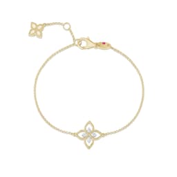 37520980 - Princess Flower 18ct Bi-Colour Gold Diamond Bracelet