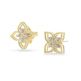 Roberto Coin Princess Flower 18ct Bi-Colour Gold Diamond Stud Earrings