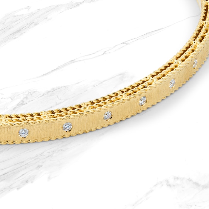 Roberto Coin Princess 18ct Yellow Gold 0.18cttw Diamond Bangle