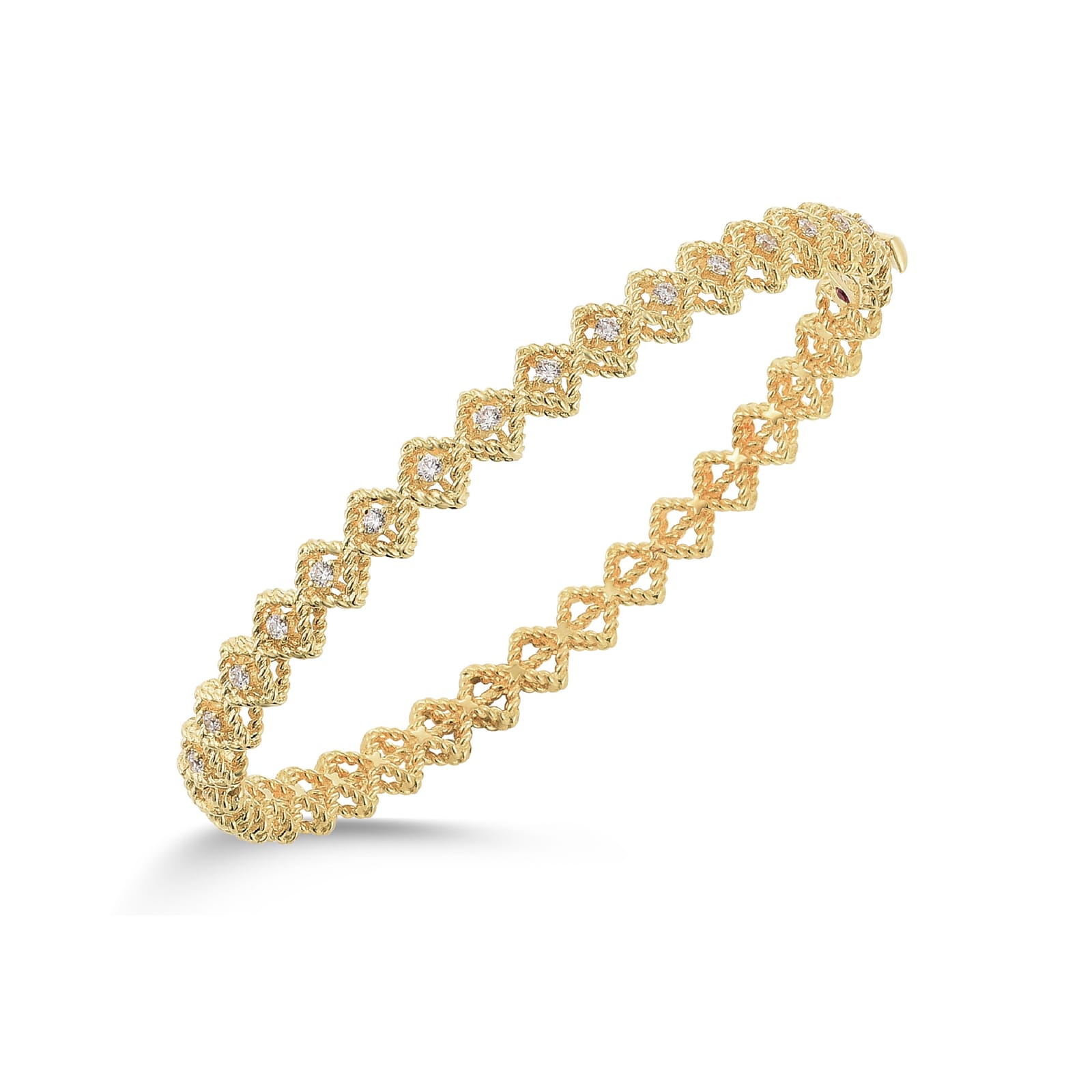 Roberto Coin New Barocco 18ct Yellow Gold 0.35cttw Diamond Bangle