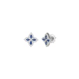 Roberto Coin 18K White Gold Princess Flower Diamond & Sapphire Stud Earrings