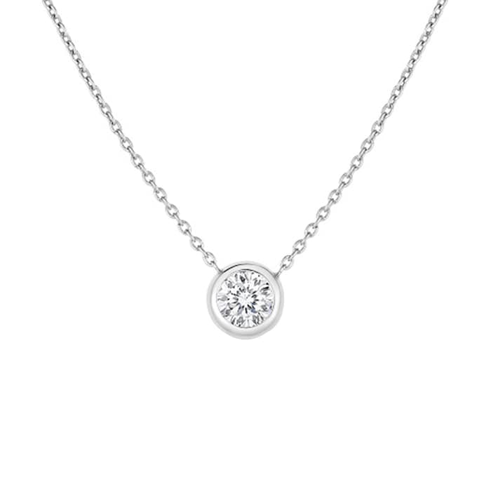 Roberto Coin 18k White Gold 0.19cttw Diamond Diamonds By The Inch Single Station Necklace 18"