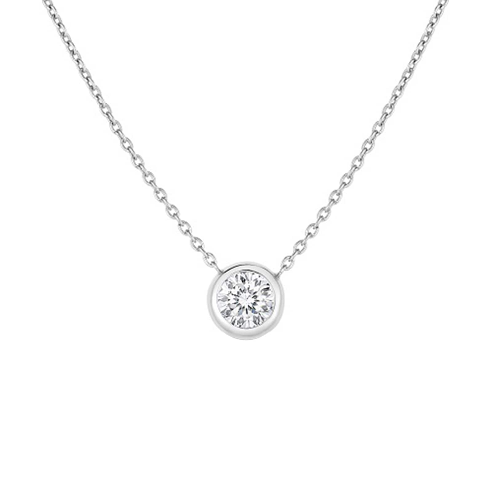 Roberto Coin 18k White Gold 0.19cttw Diamond Diamonds By The Inch Single Station Necklace 18"