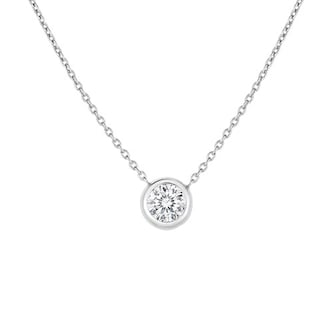 Roberto Coin 18k White Gold 0.19cttw Diamond Diamonds By The Inch Single Station Necklace 18"