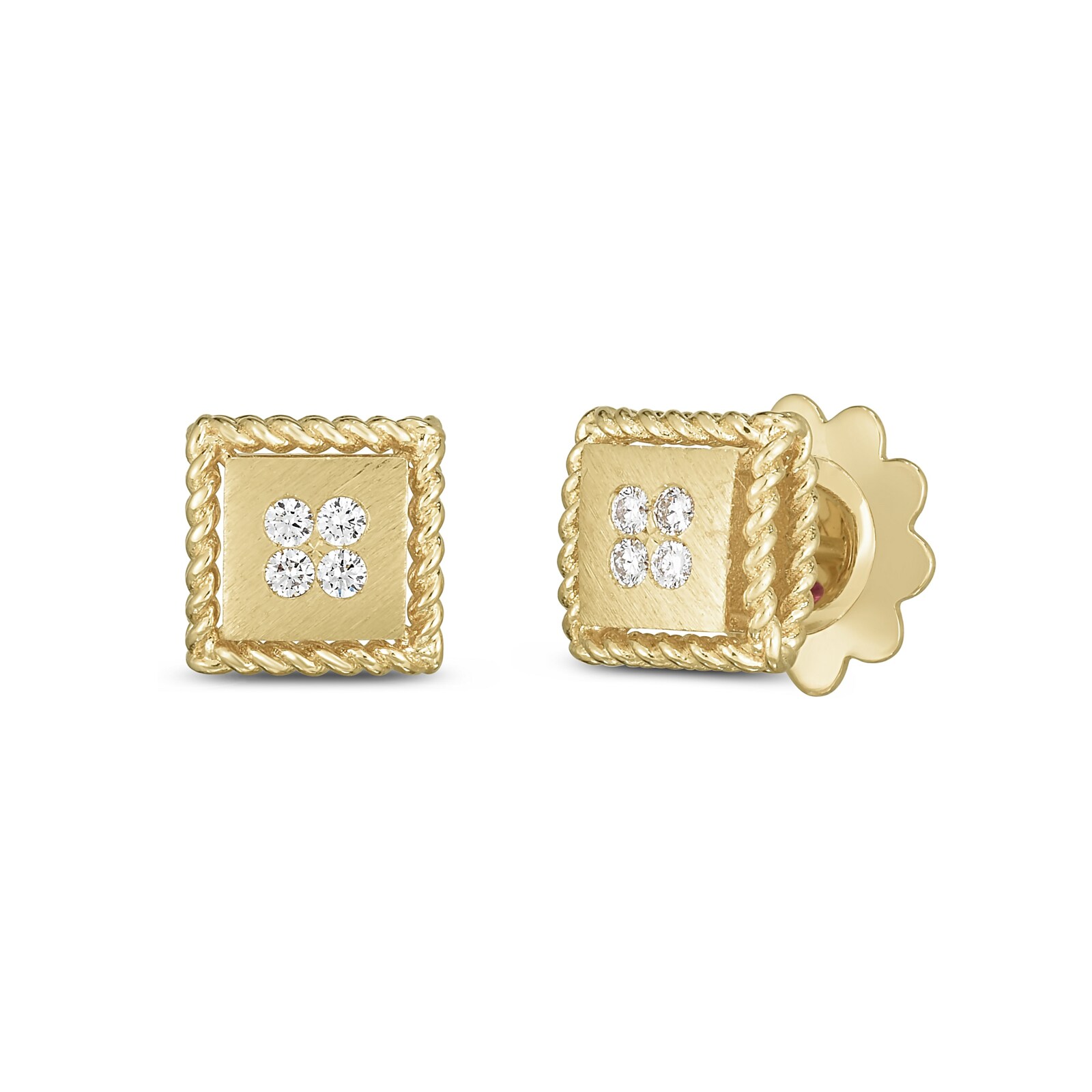 Roberto Coin Palazzo Ducale 18ct Yellow Gold Diamond Stud Earrings