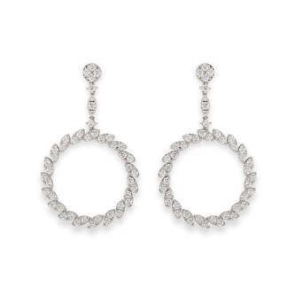 Roberto Coin The Marquesa Collection 18k White Gold 3.85cttw Diamond Swirl Earrings