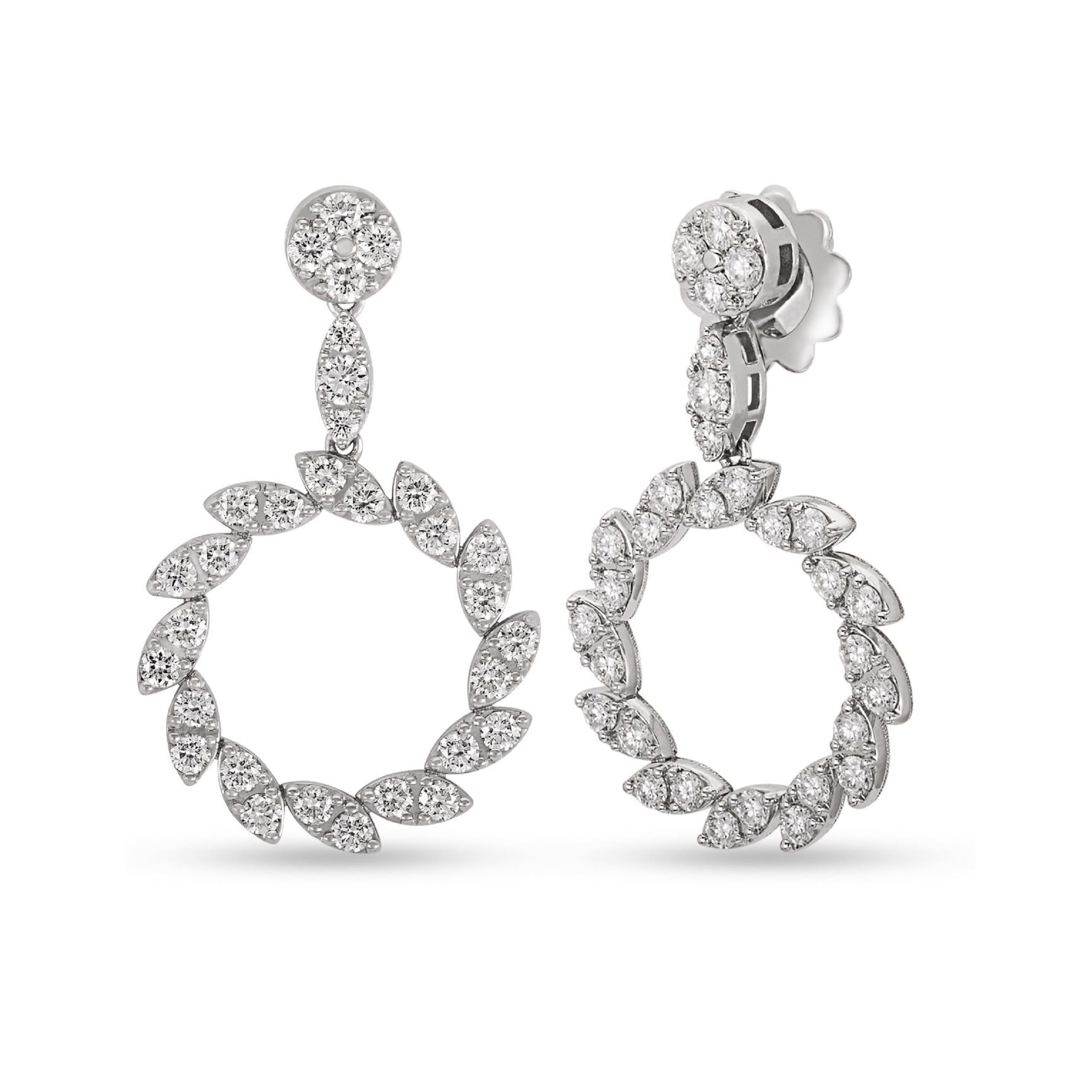 The Marquesa Collection 18k White Gold 2.04cttw Diamond Small Swirl Earrings