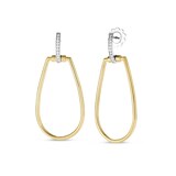 Roberto Coin 18ct Yellow Gold Diamond Classique Parisienne Hoop Earrings