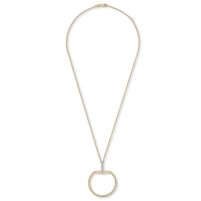 Roberto Coin 18ct Yellow Gold Diamond Classique Parisienne Pendant