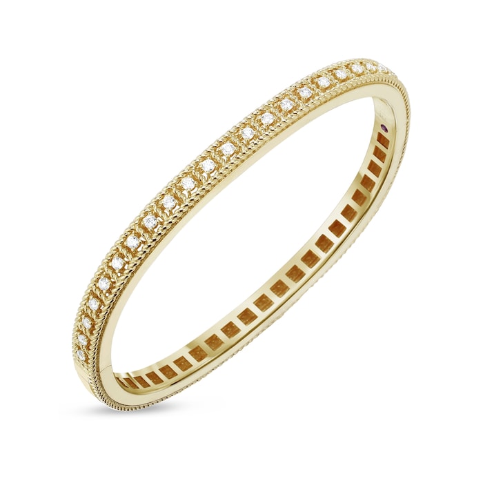 Roberto Coin 18ct Yellow Gold Diamond Roman Barocco Bangle