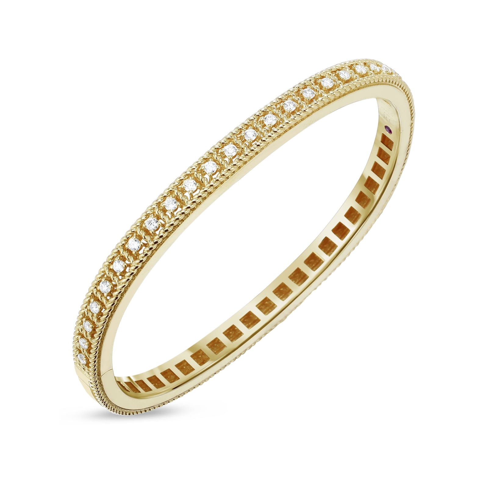 Roberto Coin 18ct Yellow Gold Diamond Roman Barocco Bangle