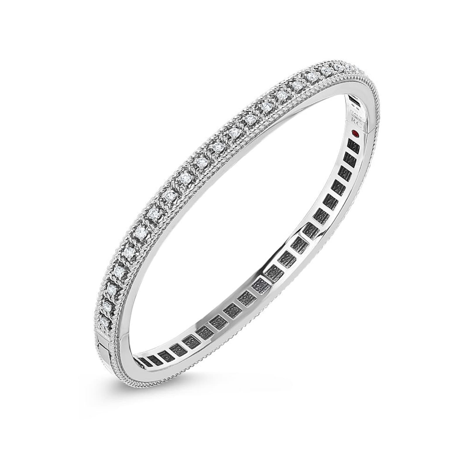 Roberto Coin 18ct White Gold Diamond Roman Barocco Bangle