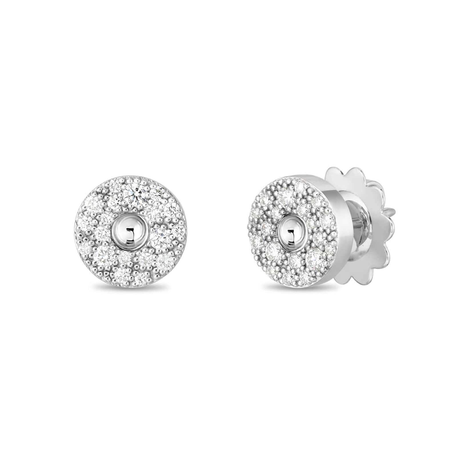 Roberto Coin 18ct White Gold Diamond Pois Moi Stud Earrings