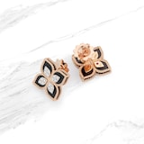 Roberto Coin Princess Flower 18ct Rose Gold 0.36cttw Black Jade Diamond Stud Earrings
