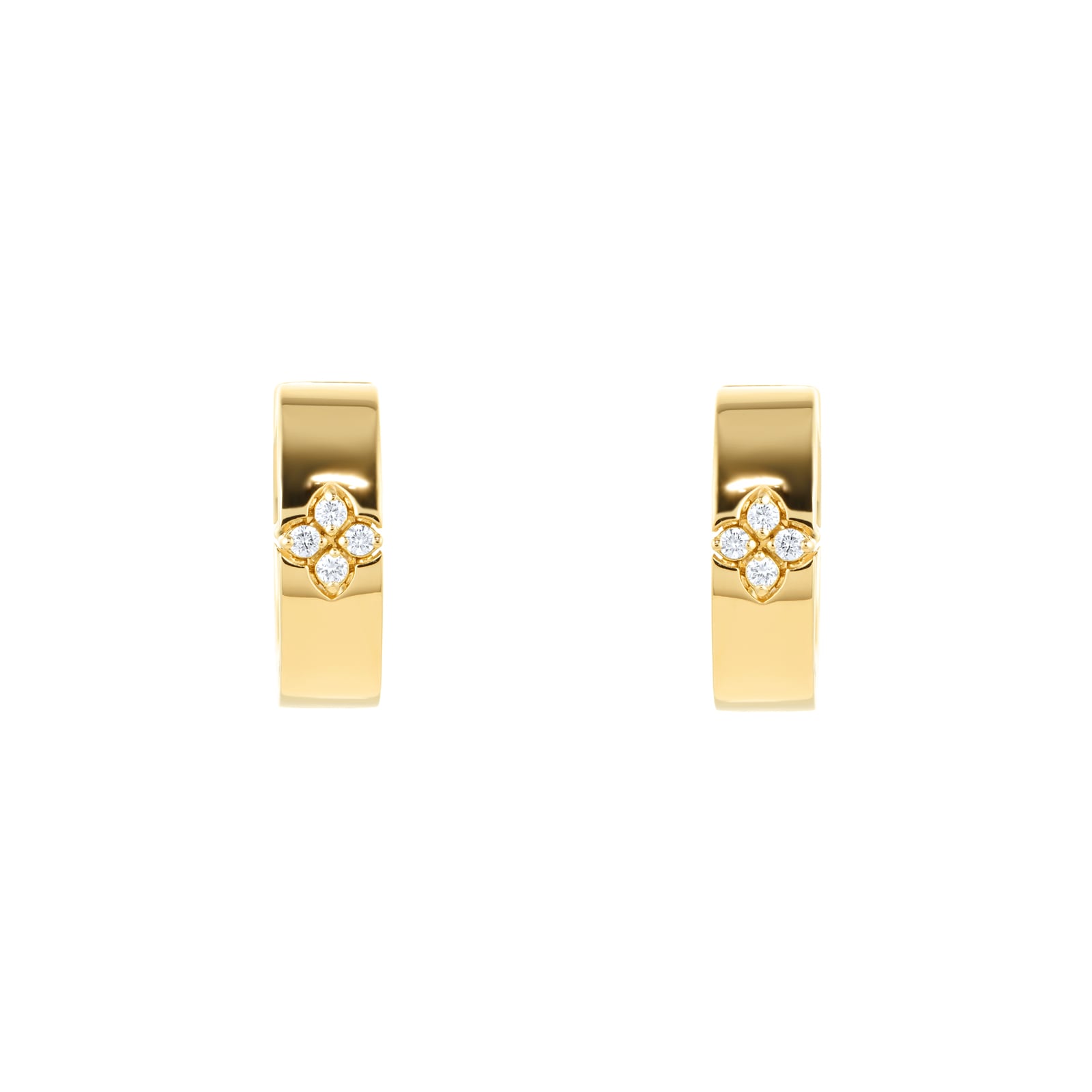 Roberto Coin Love In Verona 18ct Yellow Gold 0.07ct Diamond Hoop Earrings