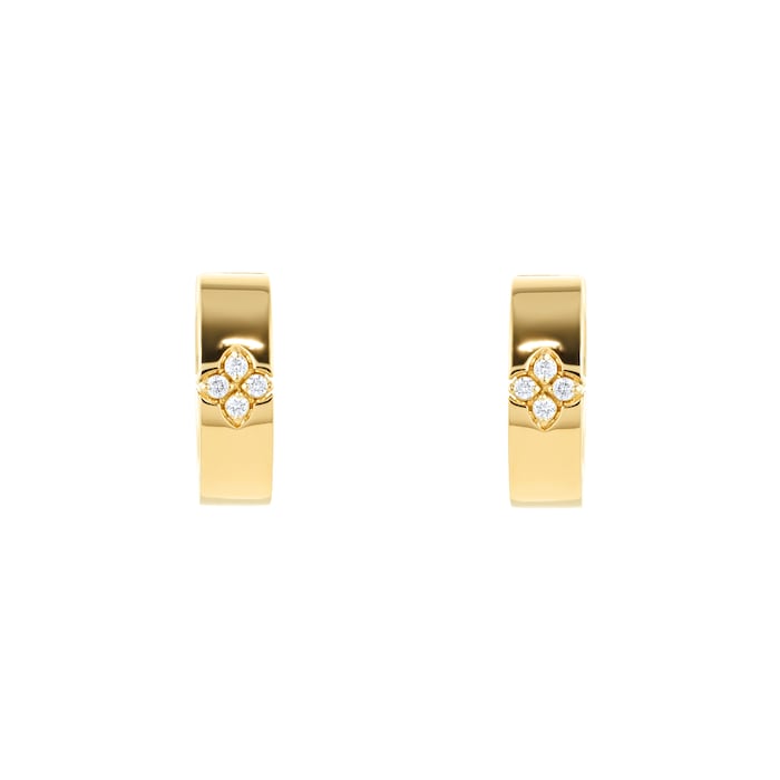 Roberto Coin 18ct Yellow Gold Love In Verona 0.07cttw Hoop Earrings