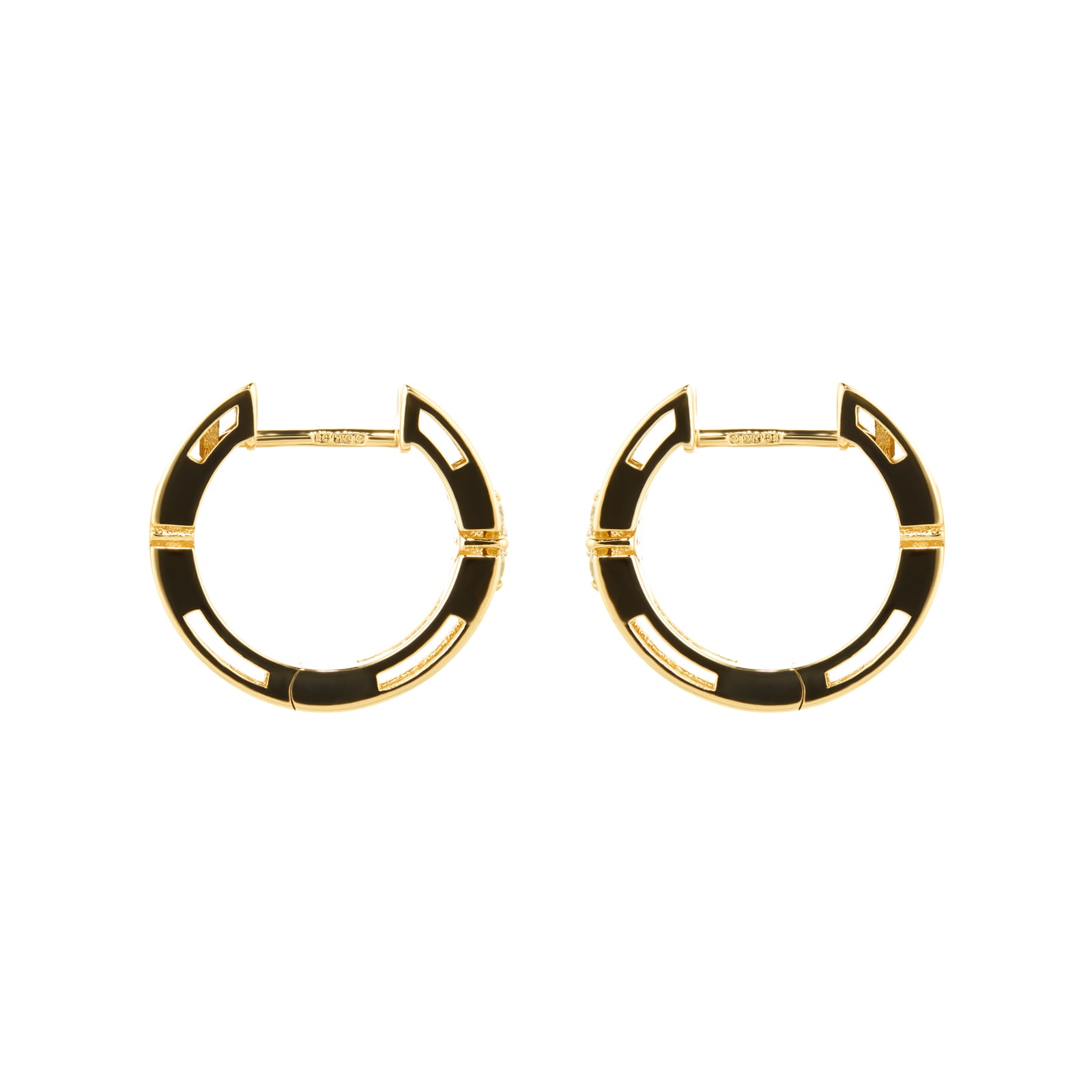 Roberto Coin Love In Verona 18ct Yellow Gold 0.07ct Diamond Hoop Earrings