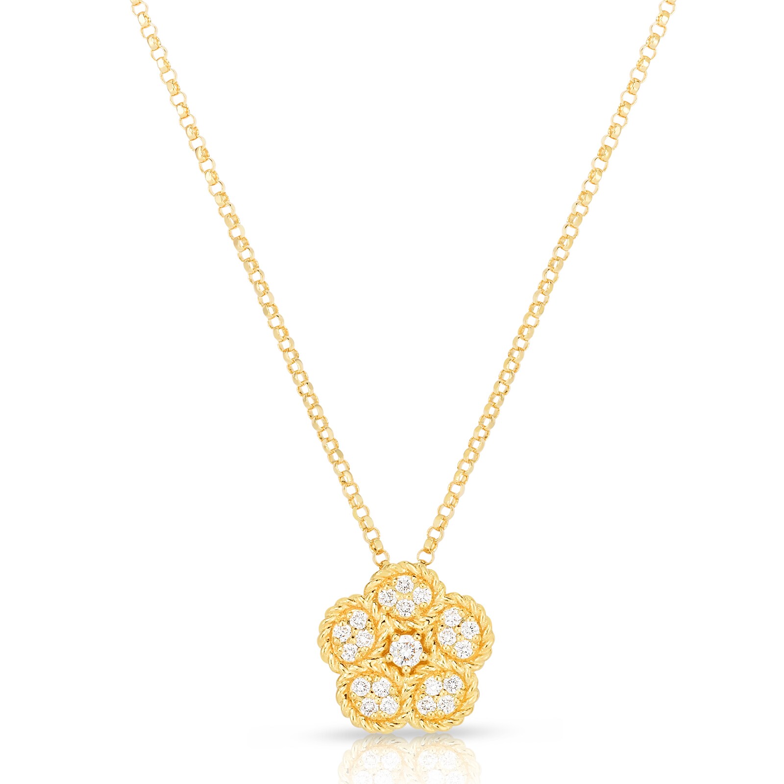 Exclusive Flower 18ct Yellow Gold 0.16cttw Diamond Pendant