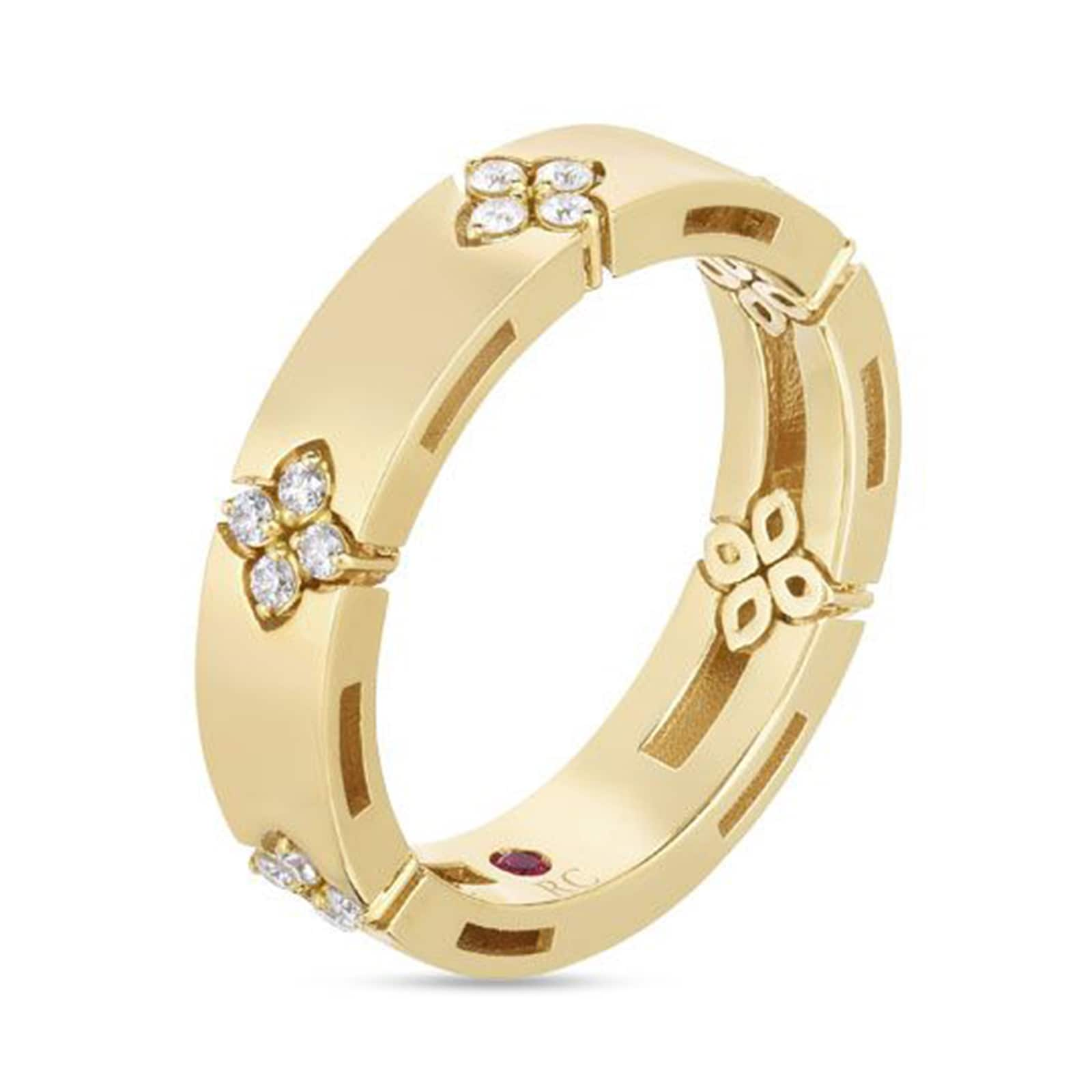 Roberto Coin Love In Verona 4.5mm 18ct Yellow Gold Ring - Ring Size M