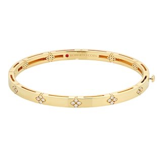 Roberto Coin 18ct Yellow Gold Love in Verona 0.18cttw Diamond Bangle