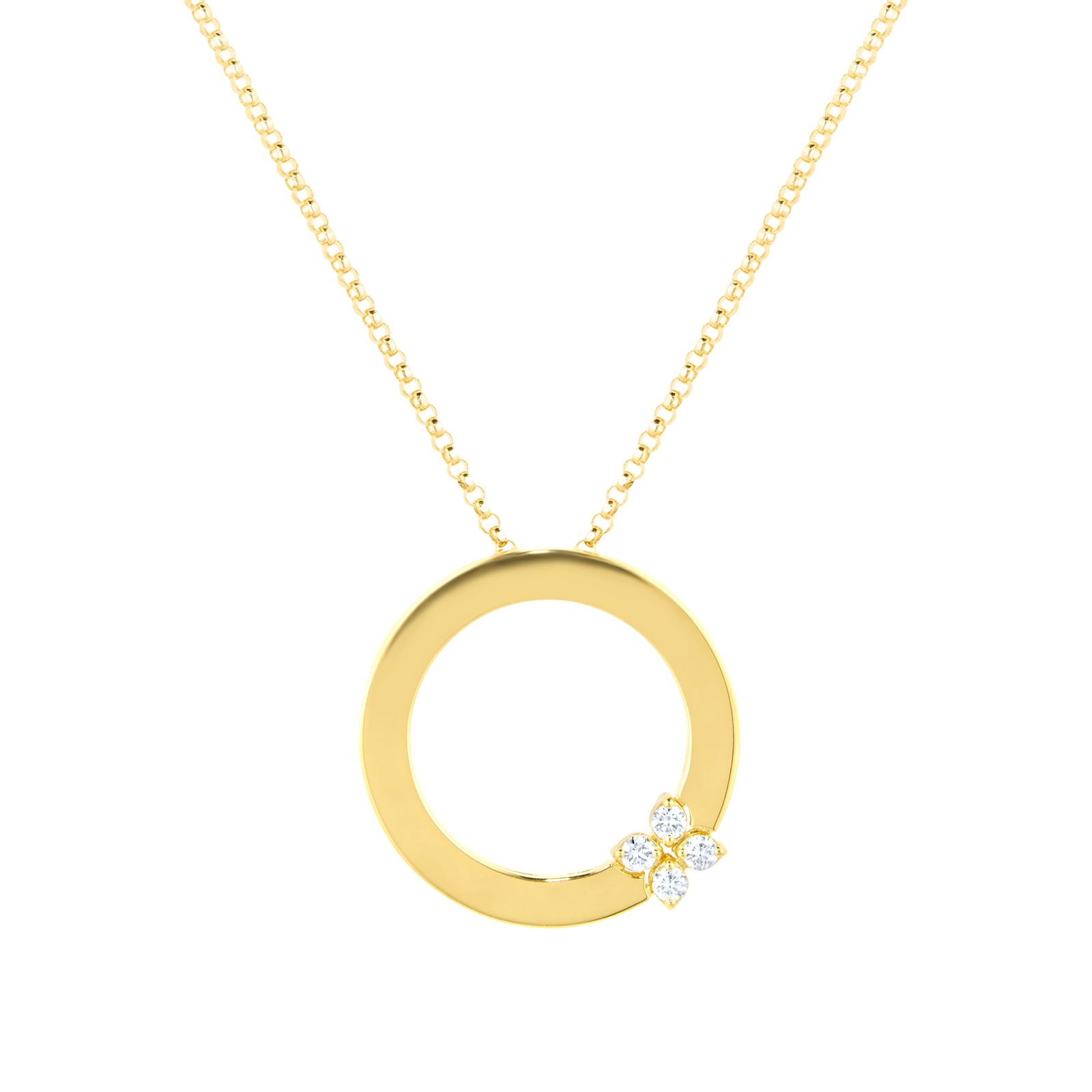 Roberto Coin 18ct Yellow Gold Love in Verona 0.10cttw Diamond Pendant