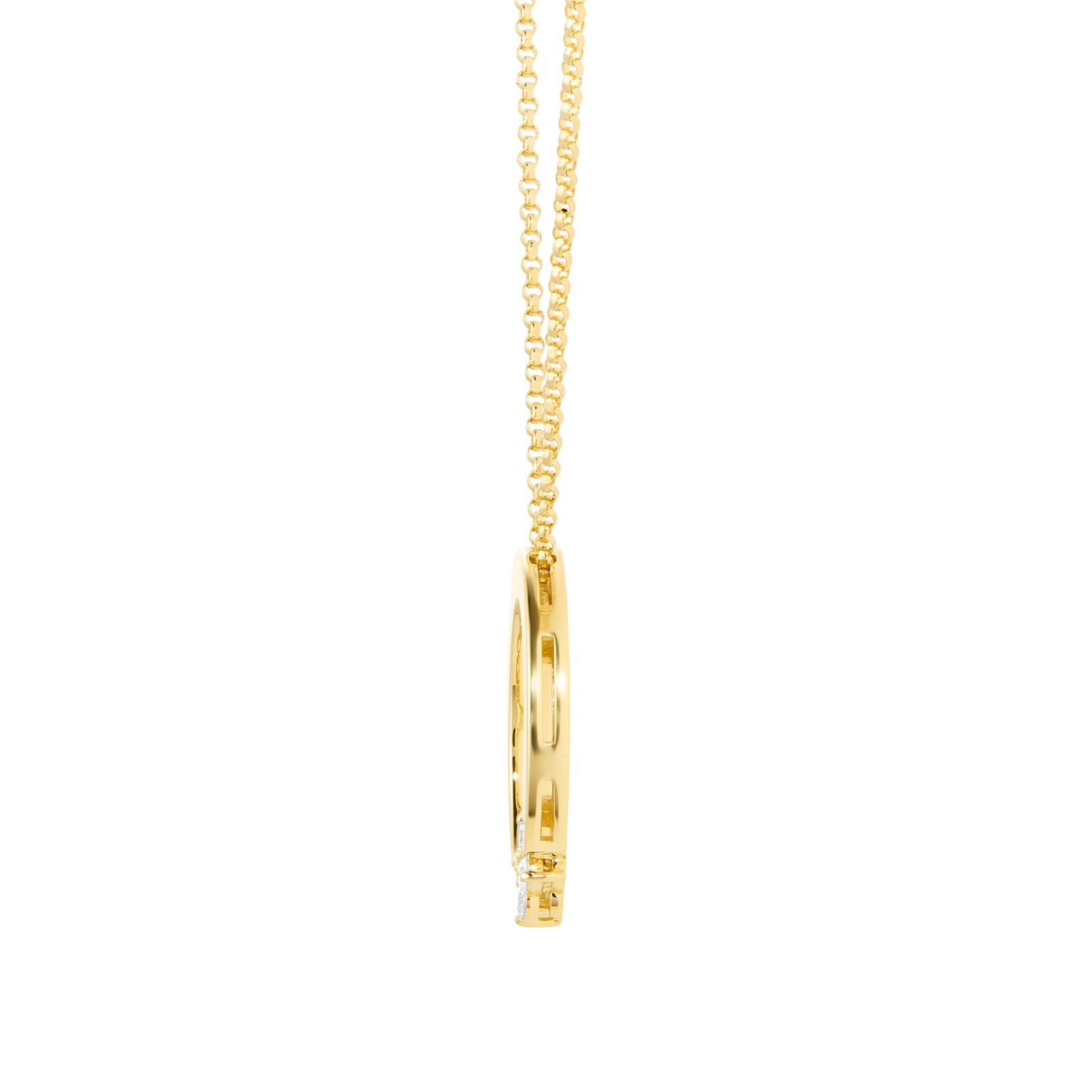 Roberto Coin Love in Verona 18ct Yellow Gold 0.10ct Diamond Pendant Necklace Roberto Coin Love in Verona 18ct Yellow Gold 0.10ct Diamond Pendant Necklace