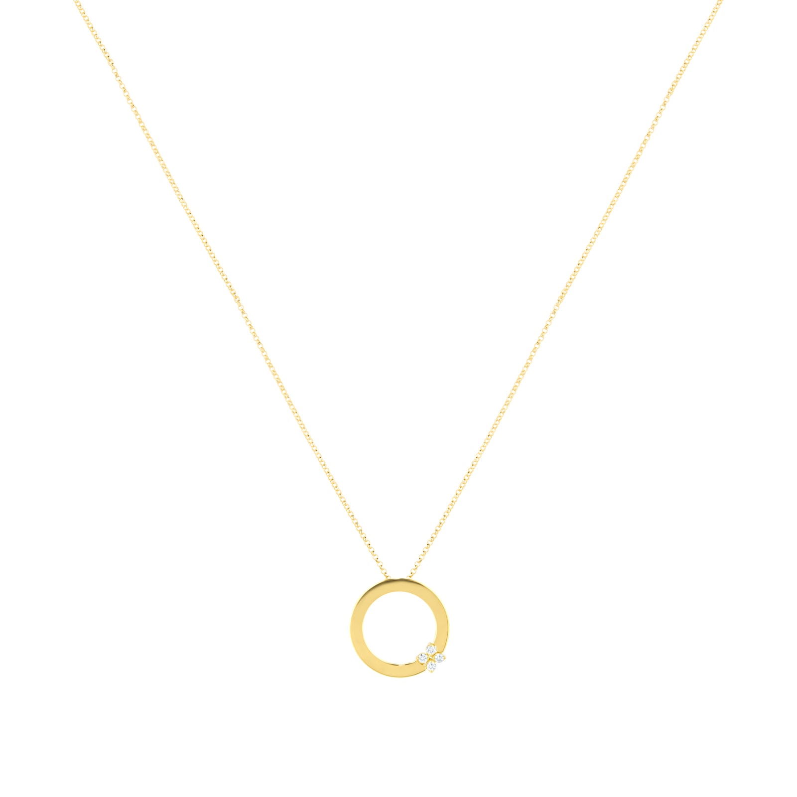 Roberto Coin Love in Verona 18ct Yellow Gold 0.10ct Diamond Pendant Necklace Roberto Coin Love in Verona 18ct Yellow Gold 0.10ct Diamond Pendant Necklace
