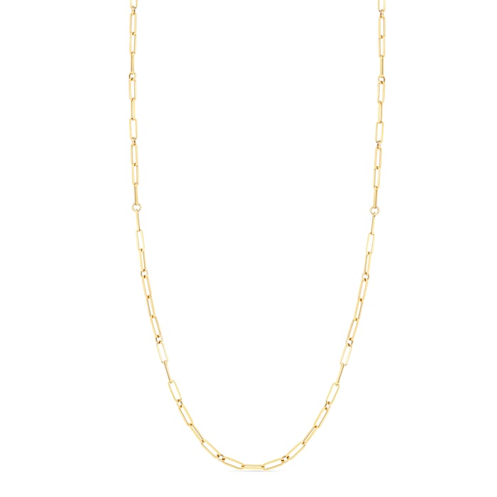Roberto Coin 18k Yellow Gold Fine Paperclip Chain 34"