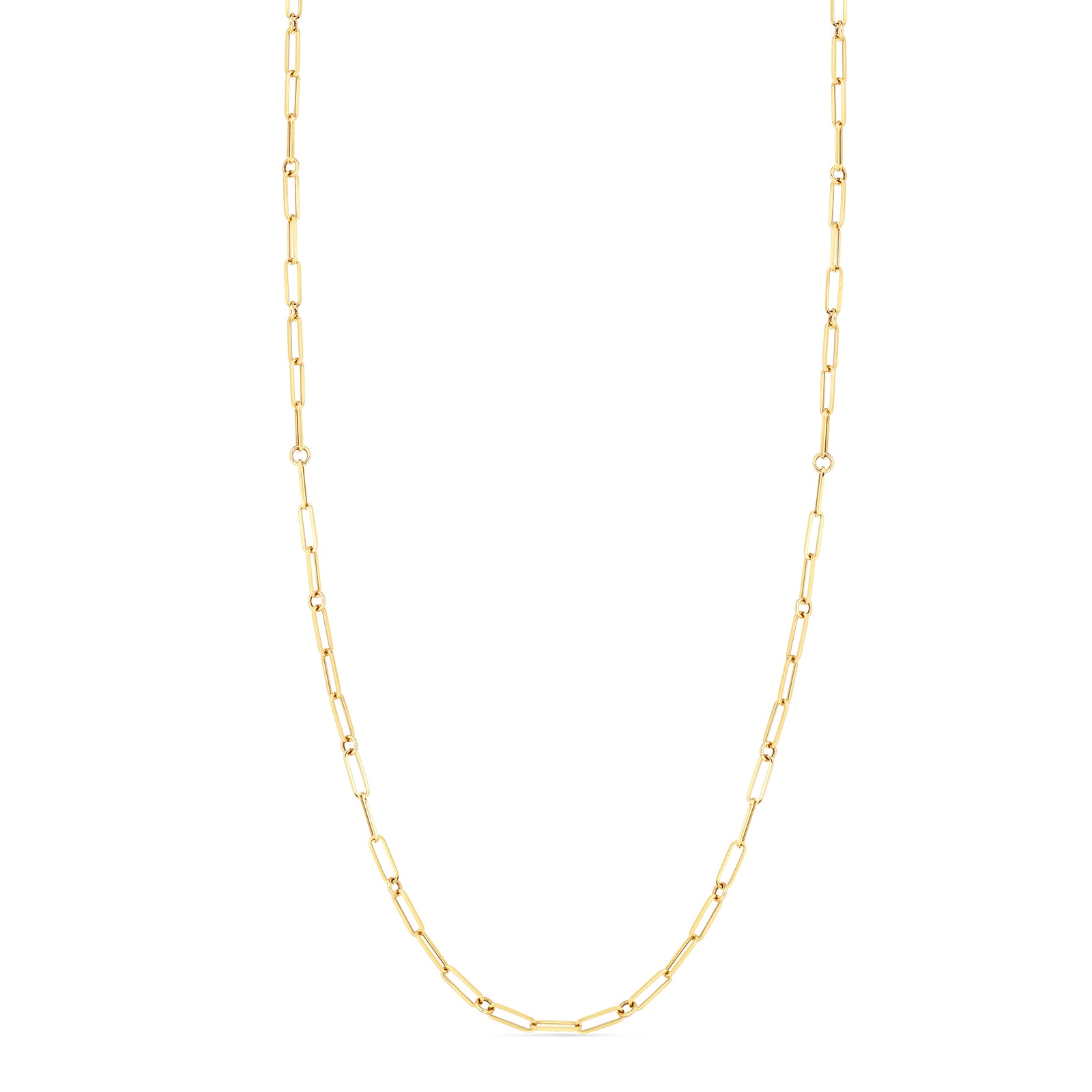 Roberto Coin 18k Yellow Gold Fine Paperclip Chain 34"