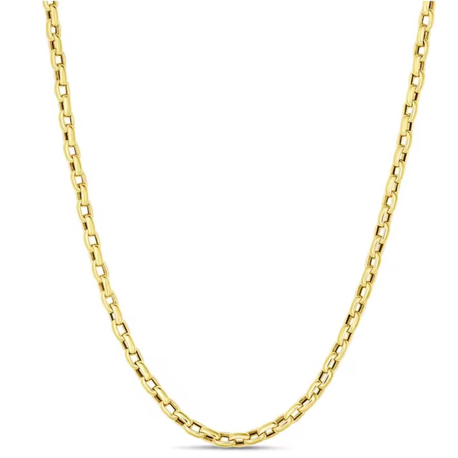 Roberto Coin 18k Yellow Gold Square Link Chain Necklace 22 Inch Roberto Coin 18k Yellow Gold Square Link Chain Necklace 22 Inch