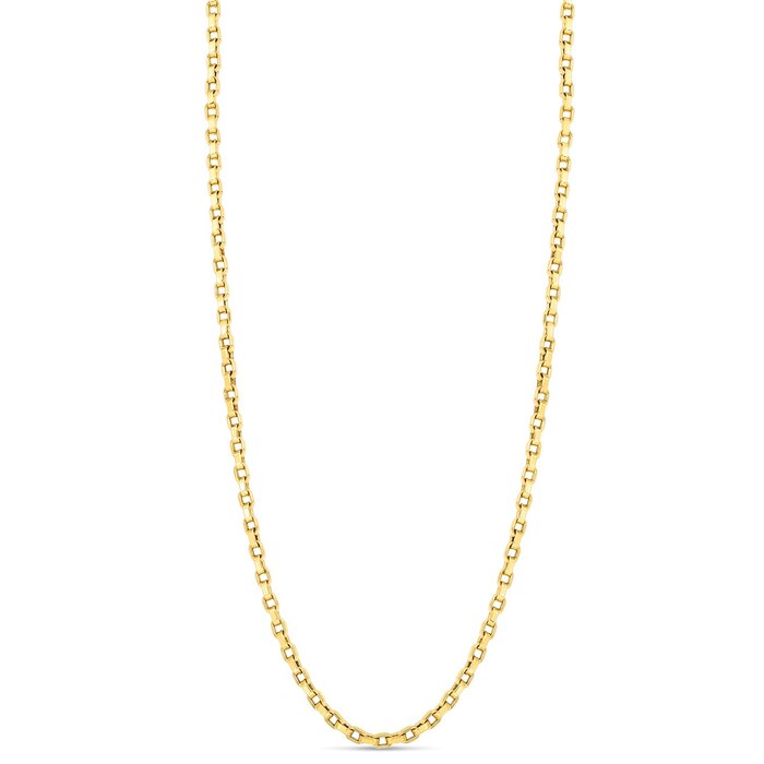 Roberto Coin 18k Yellow Gold Square Link Chain Necklace 34 Inch