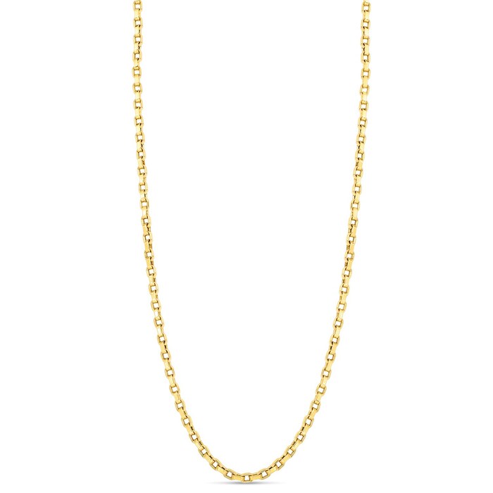 Roberto Coin 18k Yellow Gold Square Link Chain Necklace 34 Inch