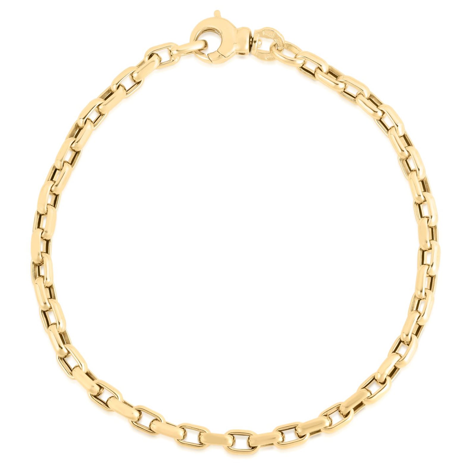 Roberto Coin 18k Yellow Gold Square Link Bracelet 7 Inch Roberto Coin 18k Yellow Gold Square Link Bracelet 7 Inch