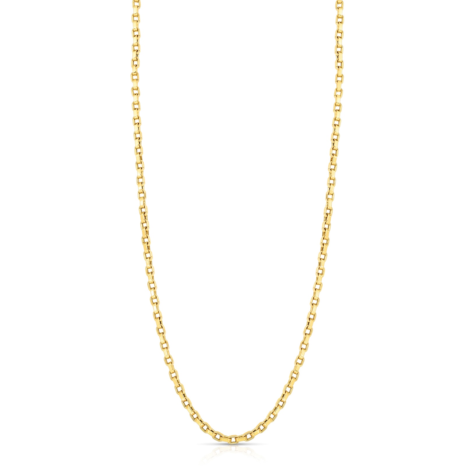 Roberto Coin 18k Yellow Gold Thick Tight Box Link Chain 17"